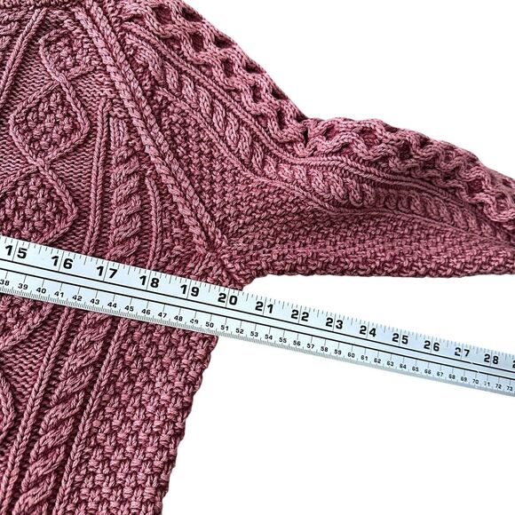 LL Bean Signature Fisherman Tunic Side Zip Sweater Women’s Small Burnt Rose Pink - Picture 9 of 11